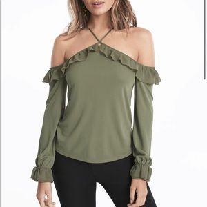 NWOT WHBM RUFFLED OFF THE SHOULDER TOP